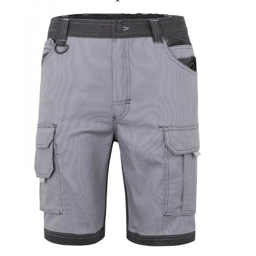 BERMUDAS CANVAS STRETCH CON BOLSILLOS FLOTANTES COLOR GRIS/NEGRO T-M