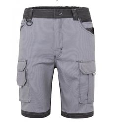 BERMUDAS CANVAS STRETCH CON BOLSILLOS FLOTANTES COLOR GRIS/NEGRO T-XL