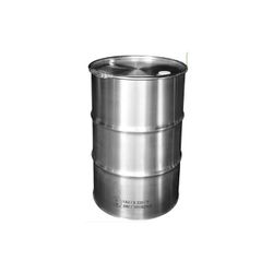 BIDON DE ACERO INOXIDABLE CON REBORDES, 213 LITROS