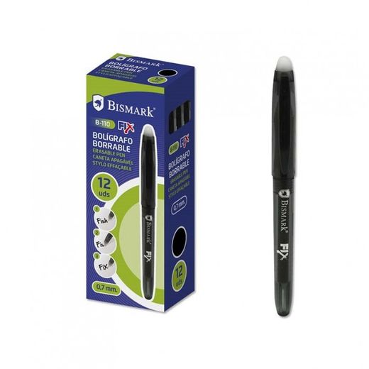 BOLIGRAFO BORRABLE CON CAPUCHON NEGRO.0.7MM