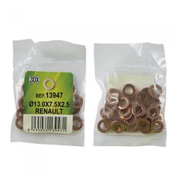 BOLSA DE 30 ARANDELAS DE COBRE PARA INYECTORES - D.13.0X7.5X2.5 - RENAULT (REF. 53464) -