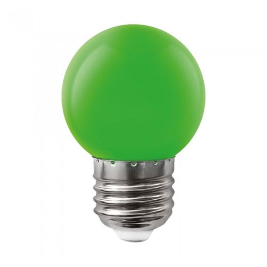 BOMBILLA LED ESFERICA E27 1,5W.VERDE