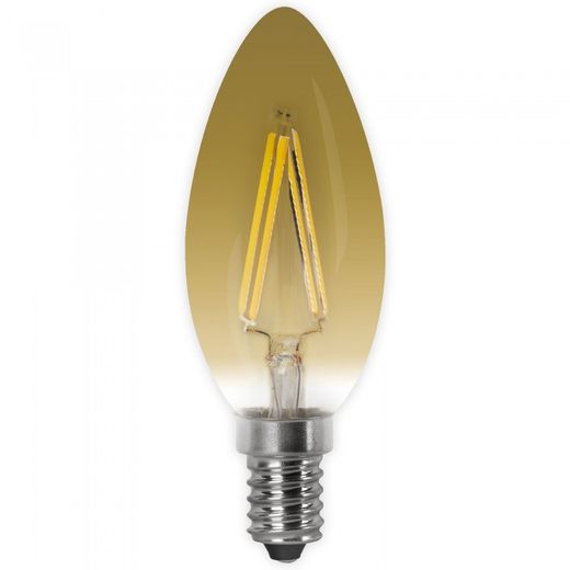 BOMBILLA LED FILAMENTO VINTAGE VELA E14 4W.