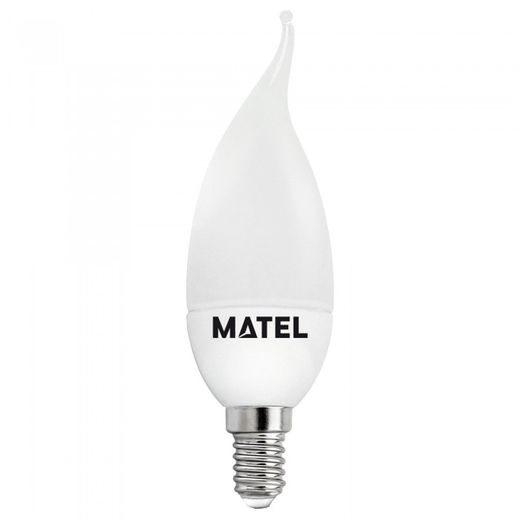 BOMBILLA LED VELA FLAMA E14 5W.FRIA