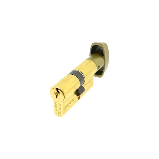 Cilindro td5 tesa perfil euro de botón de 35bx35, leva r15, acabado en latón. 3 llaves. Solo disponible para amaestramientos.