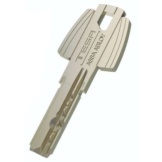 Llave t60 cuello larga bruto latón niquelado.