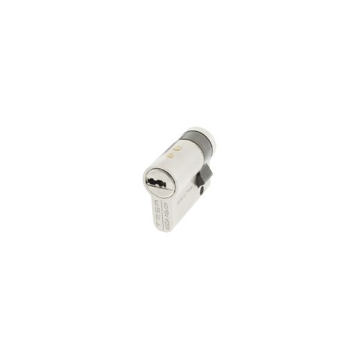 Cilindro tx80 tesa perfil euro medio de 30x10, leva r13, acabado níquel. 5 llaves.
