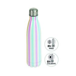 BOTELLA ACERO INOX.DOBLE CAPA 500ML.RAYA