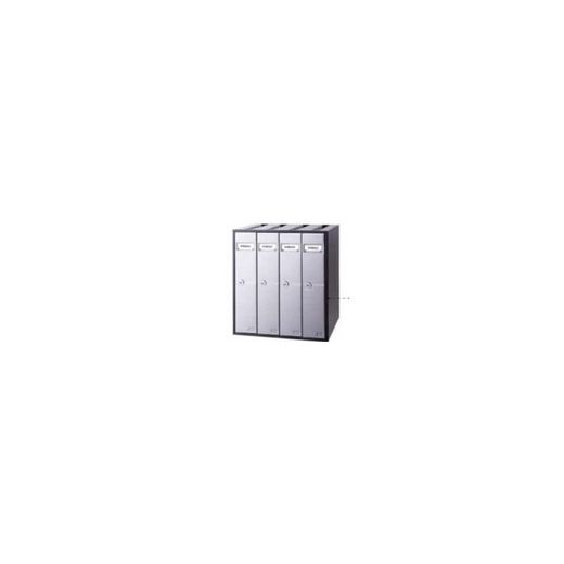BUZON VERTICAL PARA INTERIOR CUERPO NEGRO Y PUERTA DE ACERO INOX SATINADO 300X355X400