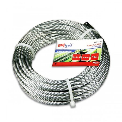 CABLE ACERO SIRGA 6X7+1 - 4MM ACERO GALVANIZADO