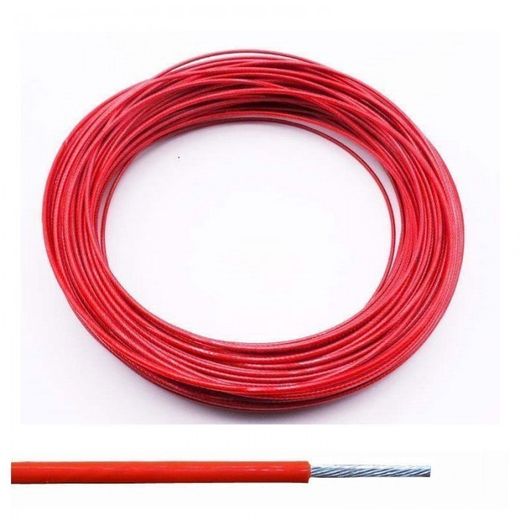 CABLE PLASTIFICADO DE 3X5 MM - PVC COLOR ROJO