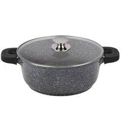CACEROLA ALUMINIO FUNDIDO PIEDRA BLACK ALTA 24CM