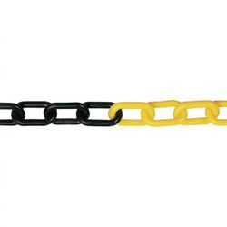 CADENA PLAST.6MM.AMARIL./NEGRO 25M