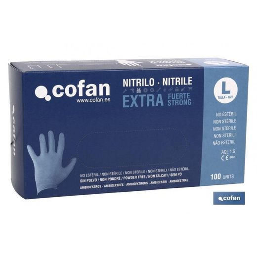 CAJA 100 UDS. GUANTES NITRILO "EXTRA FUERTE" T - L