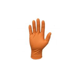 CAJA 50 GUANTES DESECHABLES NARANJA EXTRA GRUESOS Y RUGOSO T-M