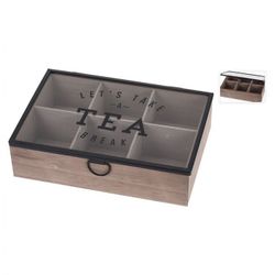 CAJA BOLSAS TE, TAPA CRISTAL 24X16CM