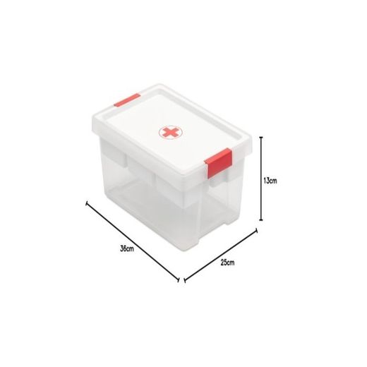 CAJA MULTIUSOS NEW 7L BOTIQUÍN CRUZ ROJA + BANDEJA