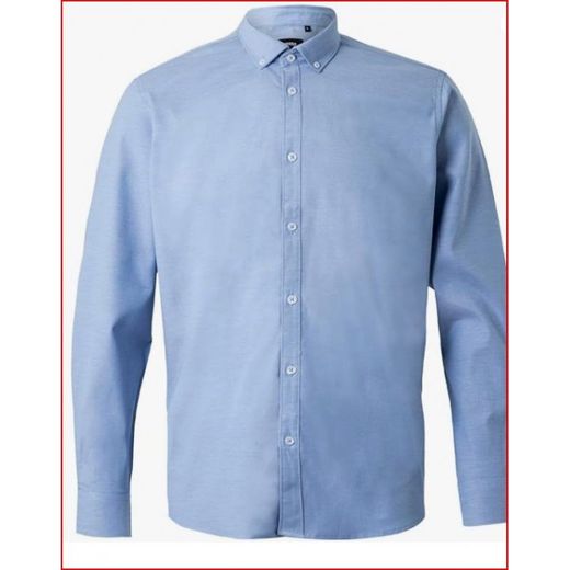 CAMISA OXFORD ML HOMBRE CELESTE T-2XL