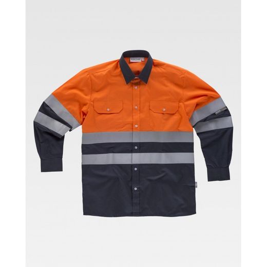 CAMISA REF.C3813 MARINO+NARANJA A.V. T-38