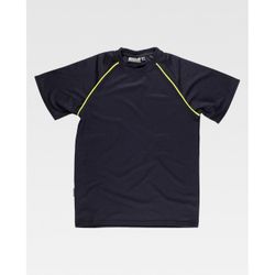 CAMISETA REF.S6640 NEGRO+AMARILLO A.V. T-L