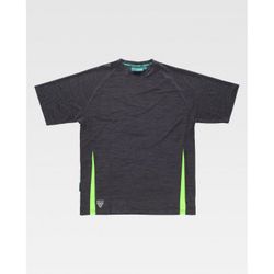 CAMISETA REF.WF2716 GRIS OSCURO+VERDE LIMA T-XL