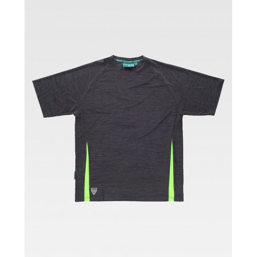 CAMISETA REF.WF2716 GRIS OSCURO+VERDE LIMA T-XL