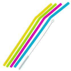 CAÑITAS REUTILIZABLES SILICONA JGO. 4 UN