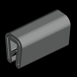 CANTONERA PARA MONTAJE A PRESION, PVC 70 ± 5 SHORE A NEGRO