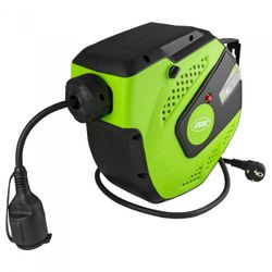 CARRETE DE CABLE ELECTRICO - 12M - VERDE