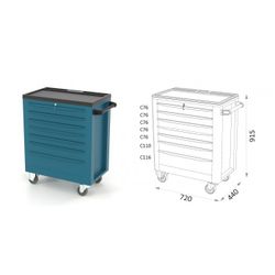 CARRO TALLER 5 CAJONES 75--1 CAJON DE 100- 1 CAJON DE 115