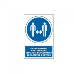 CARTEL DE OBLIGATORIEDAD - MANTENER DISTANCIA DE SEGURIDAD