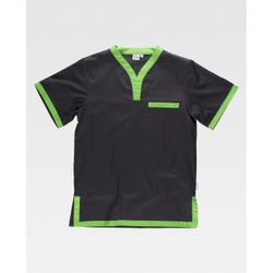 CASACA COMBINADA MANGA CORTA REF.B9600 NEGRO+VERDE PISTACHO T-S