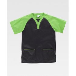 CASACA COMBINADA MANGA CORTA REF.B9700 NEGRO+VERDE PISTACHO T-XL