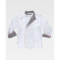 CASACA DE COCINA COMBINADA REF.B9240 BLANCO+GRIS+NARANJA A.V. T-XXL