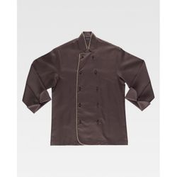 CASACA DE COCINA UNISEX COMBINADA REF.B9205 MARRON T-M
