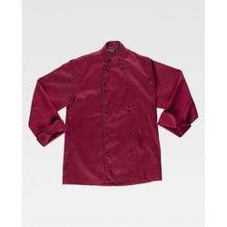 CASACA DE COCINA UNISEX COMBINADA REF.B9206 GRANATE+NEGRO T-L