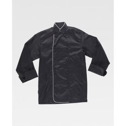 CASACA DE COCINA UNISEX COMBINADA REF.B9206 NEGRO+BLANCO T-L