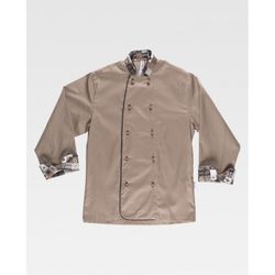 CASACA DE COCINA UNISEX COMBINADA REF.B9209 BEIGE T-M