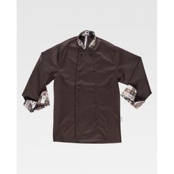 CASACA DE COCINA UNISEX COMBINADA REF.B9209 MARRON T-M
