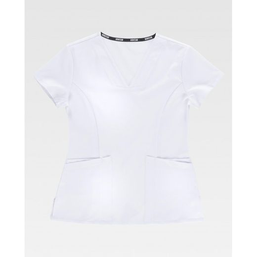 CASACA ENTALLADA MANGA CORTA REF.B6950 BLANCO T-S