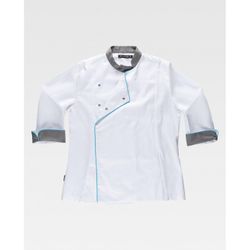 CASACA ENTALLADA SEÑORA REF.B9242 BLANCO+GRIS T-S