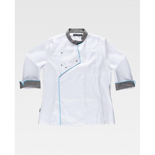 CASACA ENTALLADA SEÑORA REF.B9242 BLANCO+GRIS T-S
