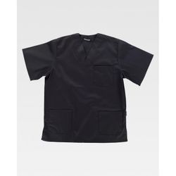 CASACA SANITARIA UNISEX MANGA CORTA REF.B9200 NEGRO T-M