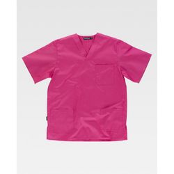CASACA SANITARIA UNISEX MANGA CORTA REF.B9200 ROSA FUCSIA T-XL