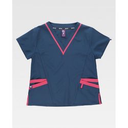 CASACA SEÑORA COMBINADA MANGA CORTA REF.B6952 AZAFATA+ROSA FUCHSIA T-M