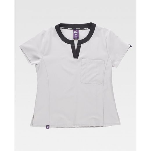 CASACA SEÑORA COMBINADA MANGA CORTA REF.B6953 GRIS CLARO+NEGRO T-XL
