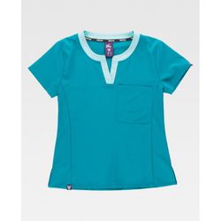 CASACA SEÑORA COMBINADA MANGA CORTA REF.B6953 TURQUESA + TURQUESA CLARO T-XXL