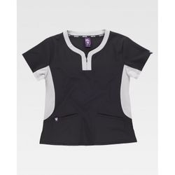 CASACA SEÑORA COMBINADA MANGA CORTA REF.B6954 NEGRO+GRIS CLARO T-L