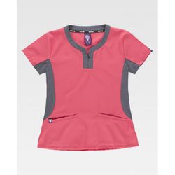 CASACA SEÑORA COMBINADA MANGA CORTA REF.B6954 ROSA FUCSIA+GRIS T-L