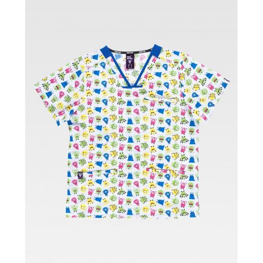 CASACA UNISEX MANGA CORTAREF.B9855 ESTAMPADO T-M